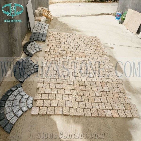 G682 Yellow Granite Cube Stone & Pavers, Paving Tile, Cubic, Flooring Tile, Cobble Stone