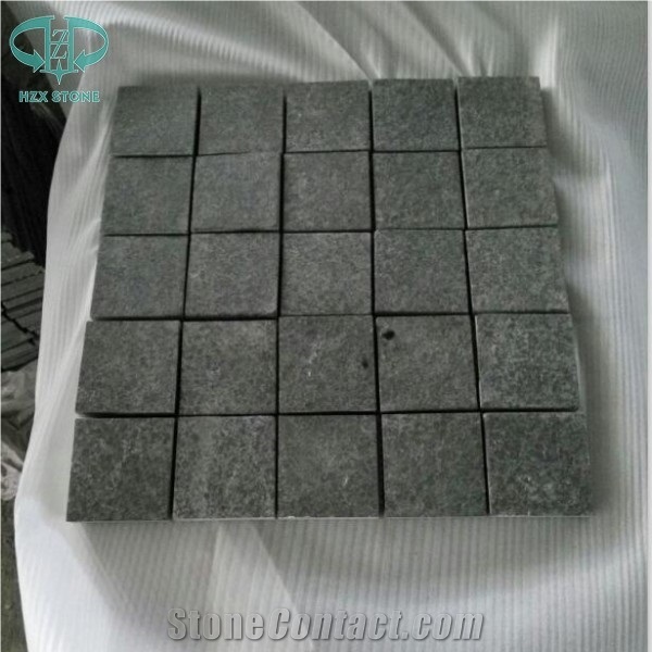 G684 Basalt Cubestone, Padang Black, Black Basalt Paving Stone,G684 Basalt Cobble Stone,Landscaping Stone,Garden Stepping Pavers Stone,Paving Stone, Exterior Pattern Stone for Driveway,Walkway