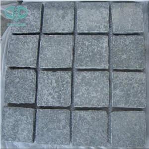 G684 Basalt Split Cobble Stone, Black Basalt Cube Stone, Ash Black Paving Sets,Black Pearl Floor Covring, Dark Grey Walkway Paver
