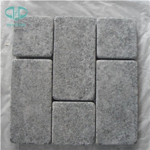 G684 Basalt Split Cobble Stone, Black Basalt Cube Stone, Ash Black Paving Sets,Black Pearl Floor Covring, Dark Grey Walkway Paver
