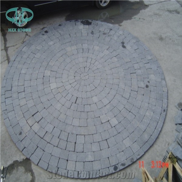 G684 Basalt Split Cobble Stone, Black Basalt Cube Stone, Ash Black Paving Sets,Black Pearl Floor Covring, Dark Grey Walkway Paver