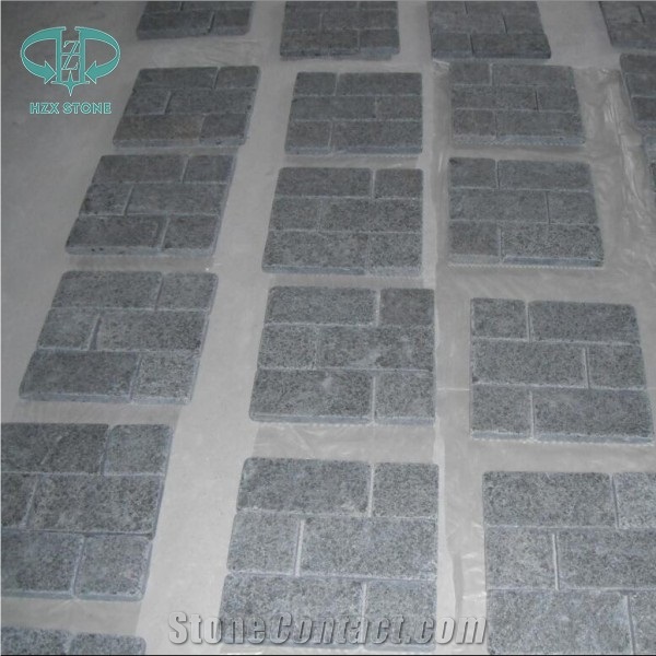 G684 Basalt Split Cobble Stone, Black Basalt Cube Stone, Ash Black Paving Sets,Black Pearl Floor Covring, Dark Grey Walkway Paver
