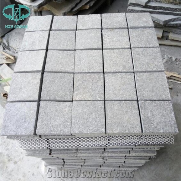 G684 Black Basalt Cobble Stone with Mesh Net,Cube Stone,Paving Sets,Paving Setts,Paving Stone,Pavers for Countryard Road,Garden,Stepping,Driveway,Walkway Pavers,Patio,Landscape Stone,Terrace