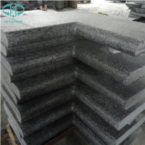 G684 Black Basalt Pool Surround Pavers,Pool Coping Tiles with Half Bebate Full Bullnose,Swimming Pool Pavers,Pool Decking Tiles,Pool Corner Paving Tiles