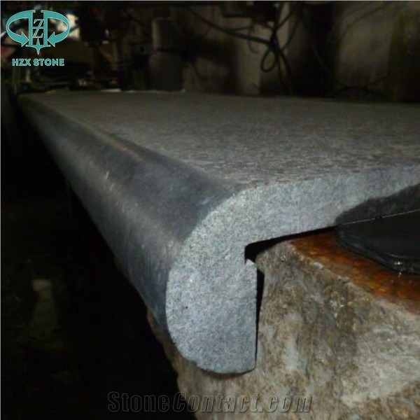 G684 Black Basalt Pool Surround Pavers,Pool Coping Tiles with Half Bebate Full Bullnose,Swimming Pool Pavers,Pool Decking Tiles,Pool Corner Paving Tiles
