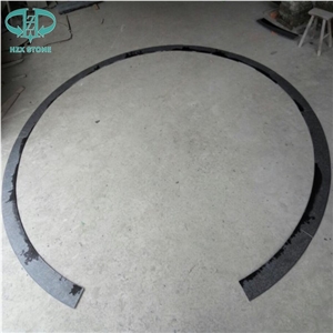 G684 Black Granite Arc-Shaped Granite Swimming Pool Coping Tiles, Pool Pavers with Bullnose,Half Bullnose,Pool Decking
