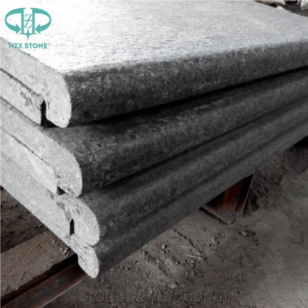 G684 Black Granite Arc-Shaped Granite Swimming Pool Coping Tiles, Pool Pavers with Bullnose,Half Bullnose,Pool Decking