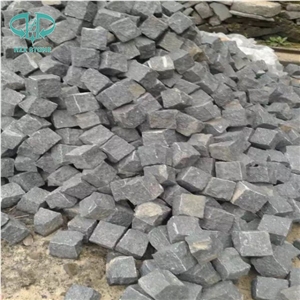 G684 Black Pearl Fuding Black Crystal Black Basalt Cobble Stone Pavers