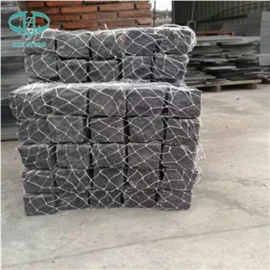 G684 Black Pearl Fuding Black Crystal Black Basalt Cobble Stone Pavers