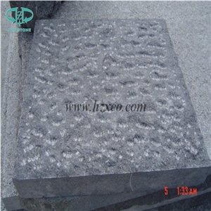 G684 China Black Basalt Black Galaxy Black Pearl Fuding Black Pineapple,Leather,Polished, Honed Flamed Tile Paver