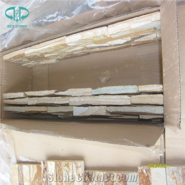 Golden slate, Stone Siding,Stone Wall Veneer Stone,Cultural Stone for wall cladding