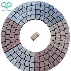 Granite Cobble Stone, Granite Light Grey Cube Stone, G603 Paving Setts, Tumbled Cobble Stone 10x20x2/3cm for Walkway/Driveway/Courtyart Paving