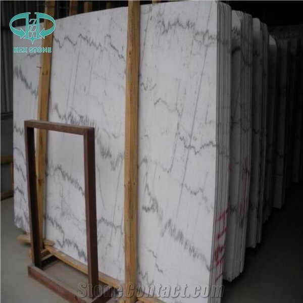 Guangxi White Cloud White Marble White Lightning China Carrara White Marble Polished Slabs and Tiles