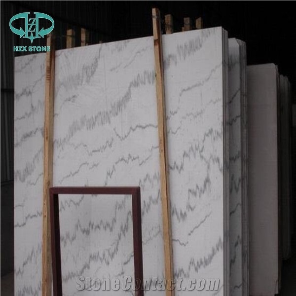 Guangxi White Cloud White Marble White Lightning China Carrara White Marble Polished Slabs and Tiles