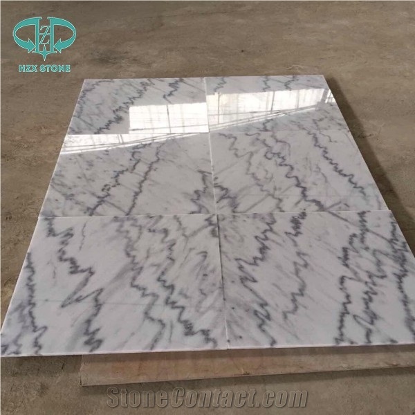 Guangxi White Cloud White Marble White Lightning China Carrara White Marble Polished Slabs and Tiles