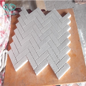 Herring-Bone Mosaic Tile,Oriental White Mosaic, Wall Mosaic, Statuary White Tile