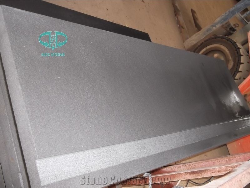 Honed Black Basalt Window Sills, Hainan Grey Basalt Window Sills