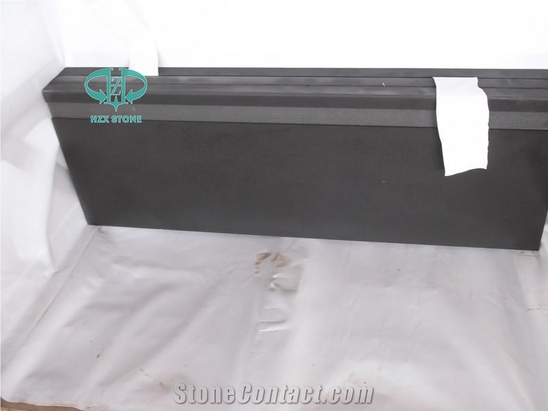 Honed Black Basalt Window Sills, Hainan Grey Basalt Window Sills