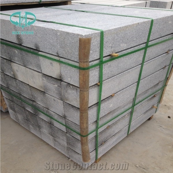Honed G341 Kerbstone, Flamed Road Stone, Light Grey Side Strong, Competitive Price Grey Granite, Curbs, Grey Grain Granite
