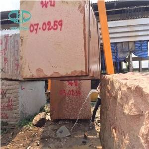 Mushroom Wall Tiles, Natural Split Red Sandstone Mushroomed Cladding, Mushroom Wall