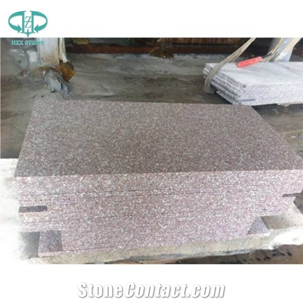 Nanjing G635 Light Red Granite Bush Hammered Flooring