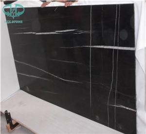 Nero St Laurent Black Gold Marble, France Black, Luxury Black Marble with Gold Lines Polished Marble Slab, Wall & Flooring Tiles