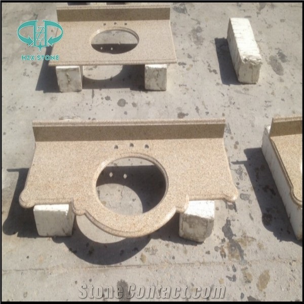 New G682 Vanity Top,Sunset Gold Yellow Granite Bath Top,Sandy Gold Bathroom Top,Rusty Bathroom Countertop,Vanity Tops,Bathroom Design,Work Top,Desk Top