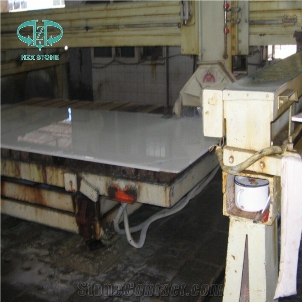 Polished Pure White Nano Crystallized Glass Stone for Building Pillar