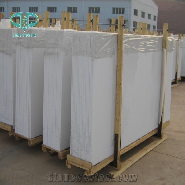 Polished Pure White Nano Crystallized Glass Stone Slabs & Tiles