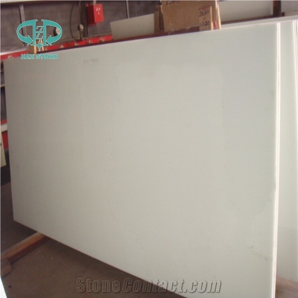 Polished Pure White Nano Crystallized Glass Stone Slabs & Tiles