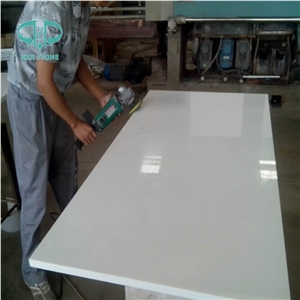Polished Pure White Nano Crystallized Glass Stone Slabs & Tiles
