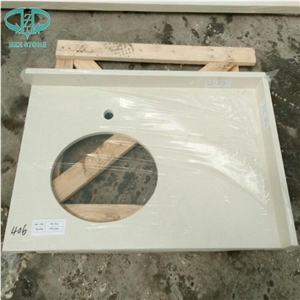 Professional Custom Bathroom Artificial White Quartz Countertops Vanity Tops Factory