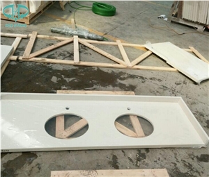 Professional Custom Bathroom Artificial White Quartz Countertops Vanity Tops Factory