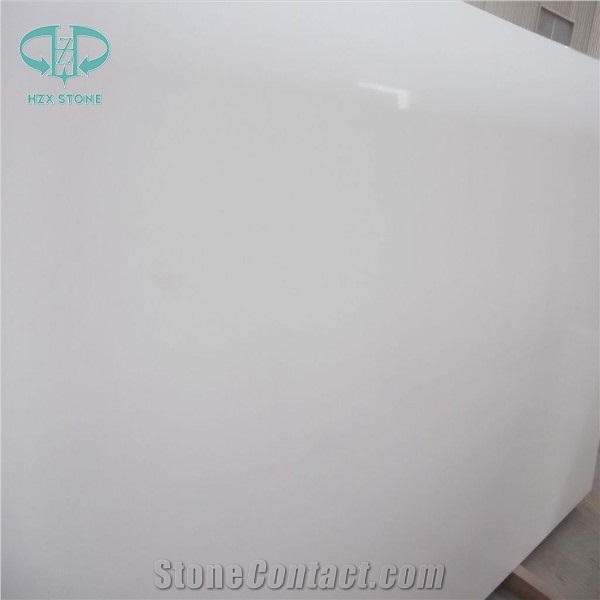 Pure White Quartz Stone Slabs, White Quartz Stone Flooring Tile, White Color Quartz Caesarstone, Pure White Quartz
