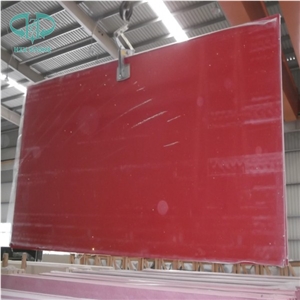 Red Quartz Stone Slab & Tile, Red Engineered Stone, Red Quartz Stone with Glass Mirror & Mirror Chips, Red Engineered Stone Walling & Flooring, Red Engineered Stone