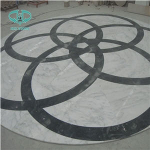 Round Flooring Pattern, Waterjet Medallion,Flooring,Multicolor Mesh Mounted,Interior Decoration