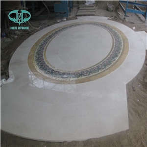 Round Natural Stone Waterjet Medallion, Marble Floor Tiles