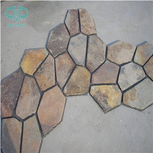 Rustic Slate Random Paver, Slate Floor Covering,Irregular Flagstone,Flagstone Patio, Multi-Color Slate