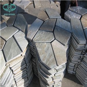 Rustic Slate Random Paver, Slate Floor Covering,Irregular Flagstone,Flagstone Patio, Multi-Color Slate