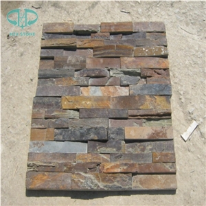 Rusty Slate Ledge Stone, Copper Slate Stone Wall Decor, Stacked Stone Veneer for Wall Cladding