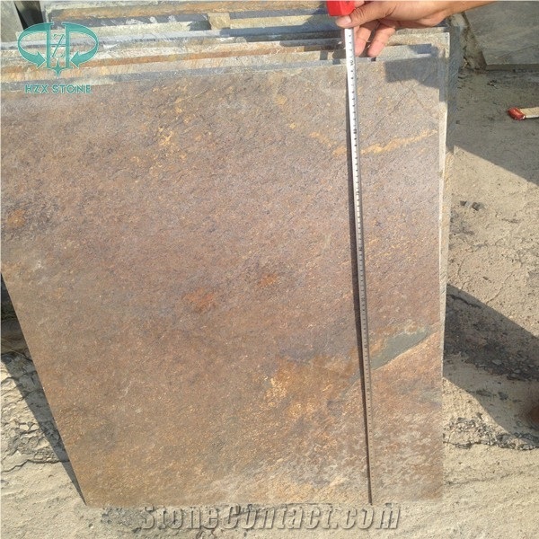 Slate Tiles, Slate Floor Tile on Sale, Multicolor Slate Tiles, Rusty Slate, Covering, Floor&Wall Clading Covering