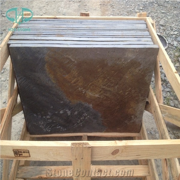 Slate Tiles, Slate Floor Tile on Sale, Multicolor Slate Tiles, Rusty Slate, Covering, Floor&Wall Clading Covering