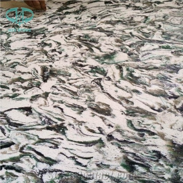 Tiger Skin Quartz Stone Slab, Overload Flower Engineered Stone Walling, Leopard Skin Engineered Stone, Flower Pattern Solid Surface