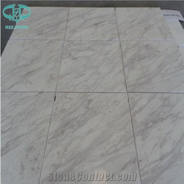 Volakas Semi White Marble Slab, Greece Volakas White Marble Slabs