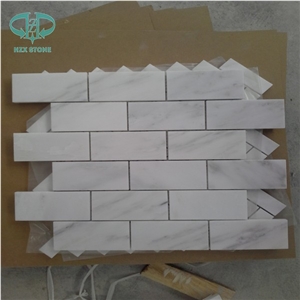 White Brick Mosaic, Danba White Marble Mosaic, Polished/Honed Mosaic for Wall&Floor