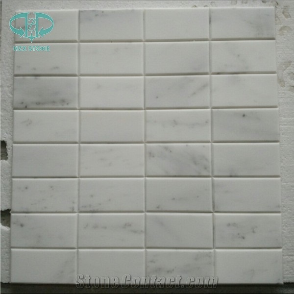 White Brick Mosaic, Danba White Marble Mosaic, Polished/Honed Mosaic for Wall&Floor