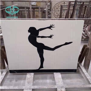 White Marbel Floor Tiles, Multicolor Marble Waterjet Medallion, Hotel Medallion Square Medallion