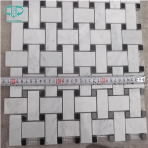 White Marble Mosaic/Italian Bianco Carrara Marble Mosaic Basketweave Herrigbone Hexagon Mini Brick Polished Tiles