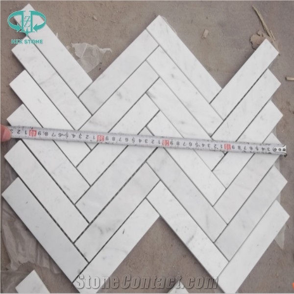 White Marble Mosaic/Italian Bianco Carrara Marble Mosaic Basketweave Herrigbone Hexagon Mini Brick Polished Tiles