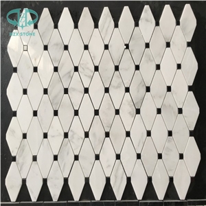 White Marble Mosaic,Linear Strips Mosiac, Tumbled Mosaic, Wall Mosaic, Floor Mosaic, Mosaic Pattern